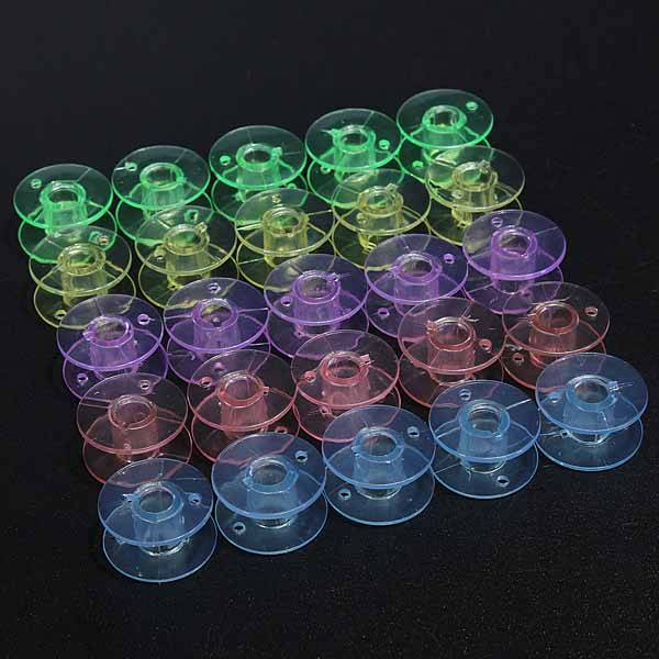 25 Pcs Plastic Sewing Machine Bobbins Spools Brother Babylock Singer