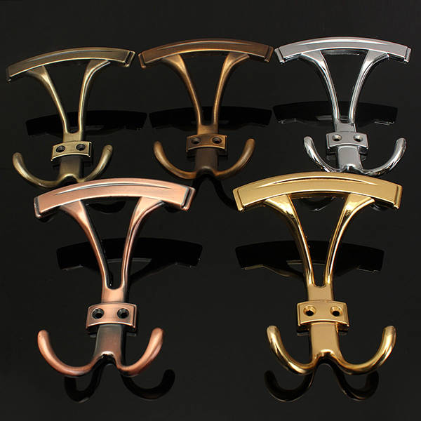 Double Rack Hook Coat Hat Purse Towel Bath Living Wall Holder