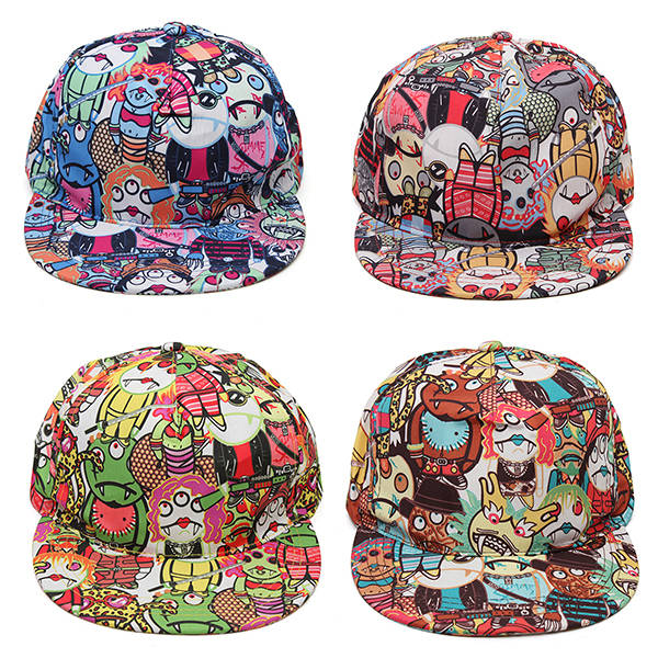 Graffiti Eye Vampire Cartoon Hip-Hop Cap Hat Baseball Flat Peak