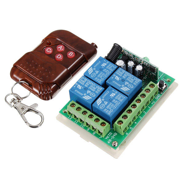 4 CH Receiver Transmitter Wireless Remote Control Switch 12V 315MHz