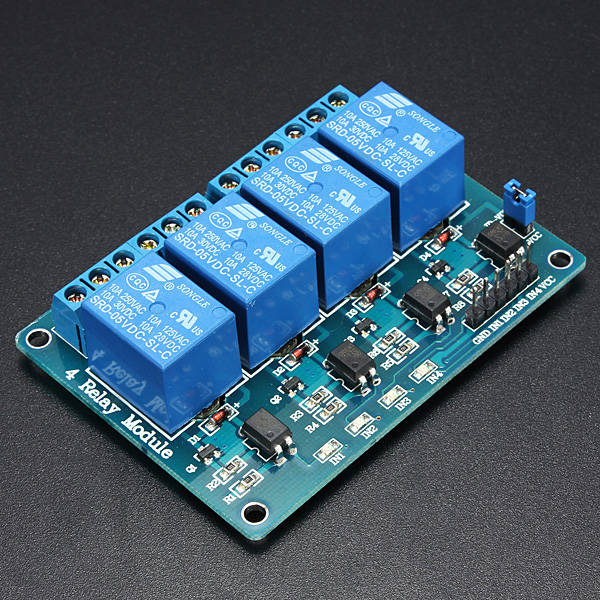 5V 4 Channel Relay Module For Arduino PIC ARM DSP AVR MSP430 Blue