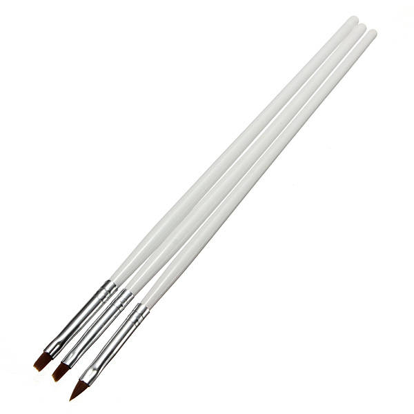3Pcs UV Gel Acrylic Nail Art Tips Brush Drawing Painting Pen