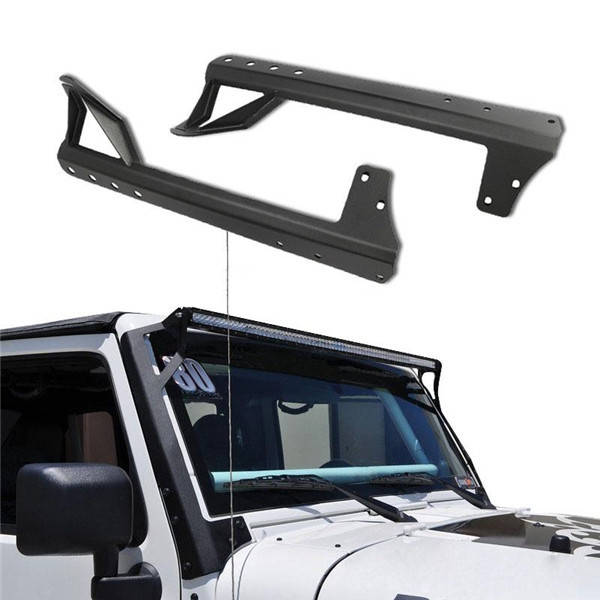 Mount Bracket Kit for Jeep Wrangler JK 1997-2016 Upper Windshield Fit 50 inch S