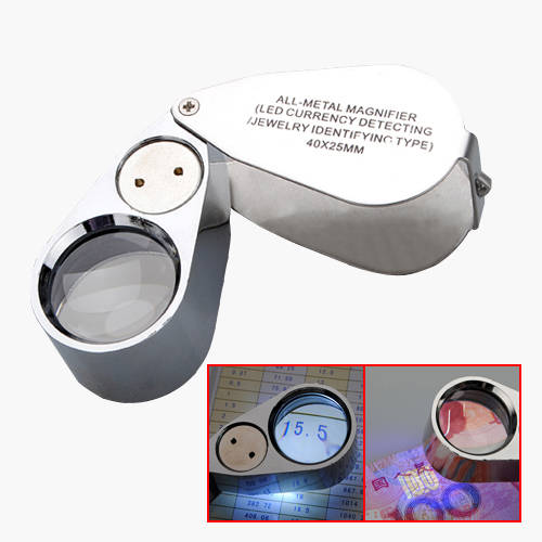 NEW 40X Metal Jeweller LED Microscope Magnifier Loupe  UV