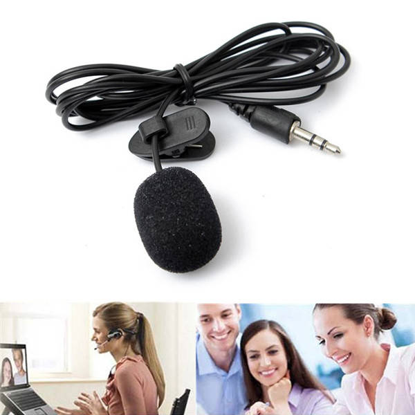 Portable Collar Mini 3.5mm Tie Lapel Lavalier Clip Microphone For Lectures Teac