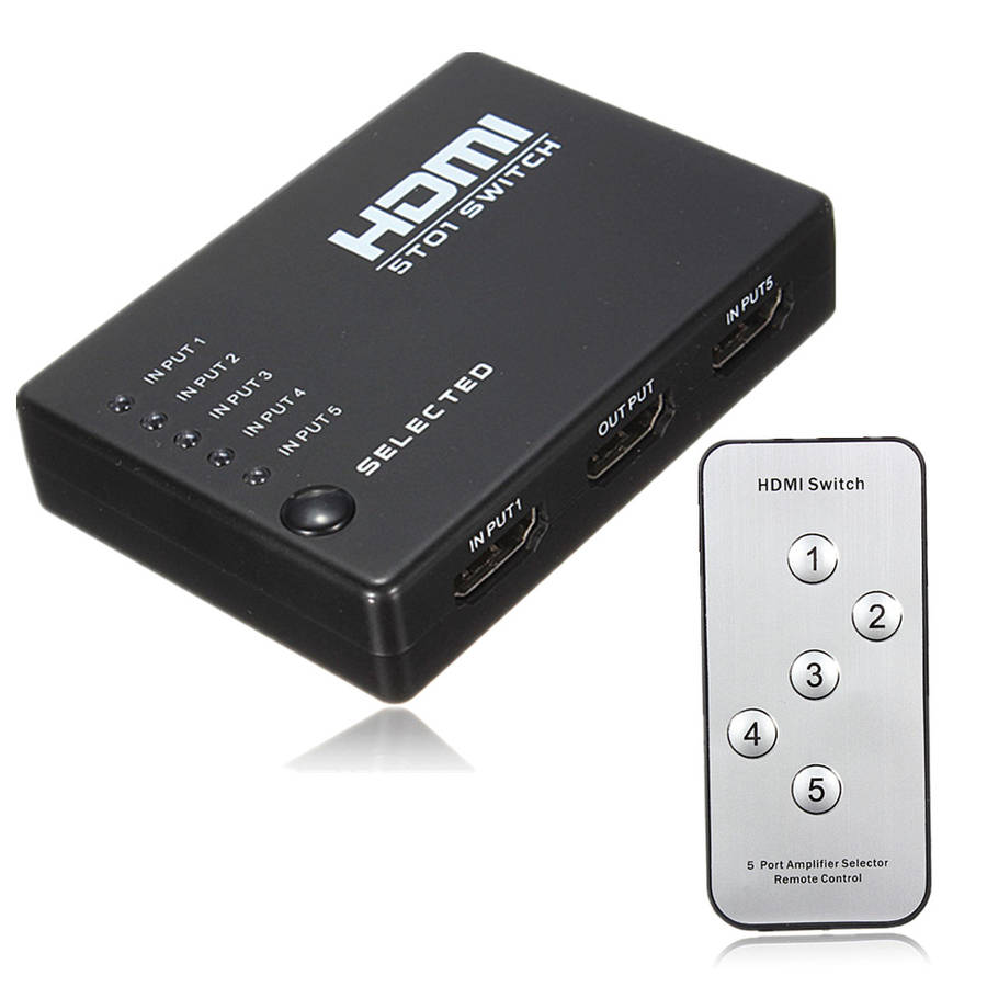 Mini HDMI Splitter Switch Switcher Box Selector Remote Control