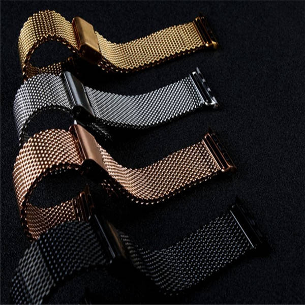 42MM Milanese Stainless Steel Watch Band Strap With Adapters For Apple Watch