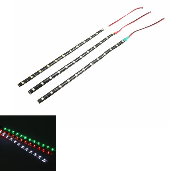 3Pcs 12V 12 LED Lighting Waterproof Boat Marine Red Green White Strip Lights