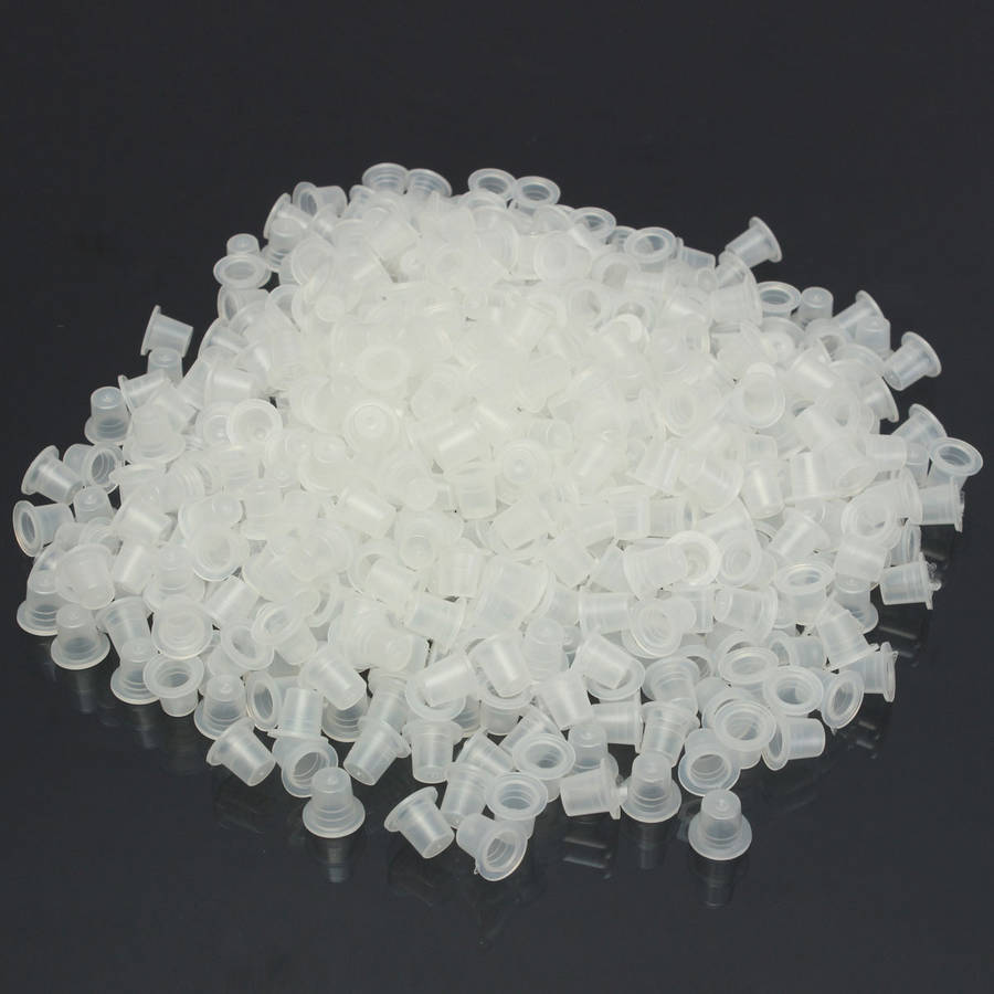 500pcs Disposable Plastic Cups Holders Tattoo Small Ink Pigment Caps