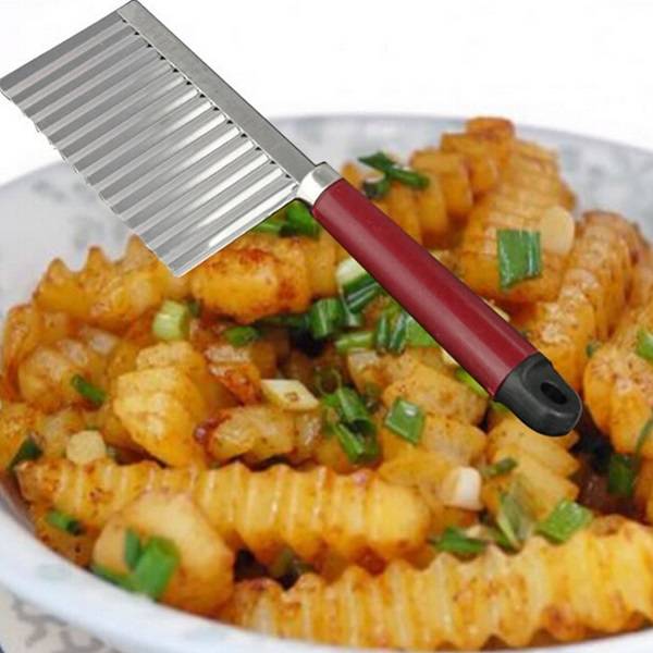 Stainless Steel Potato Waves Crinkle Cutter Slicer Home Kitchen Chip Blade