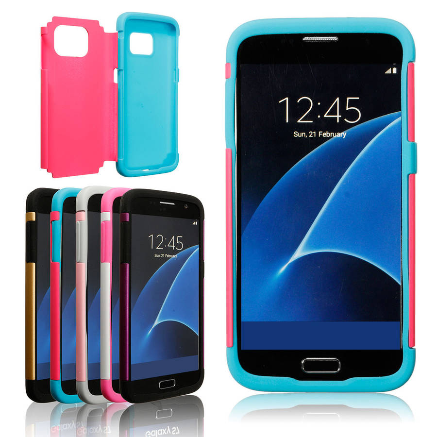 Durable 2 in 1 Hybrid Silicone+PC Case Cover Bumper Skin For Samsung Galaxy S