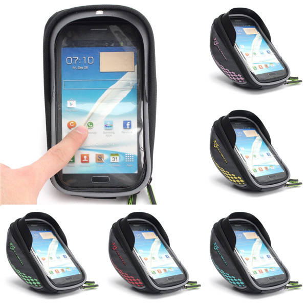 Bike Bicycle Frame Bag Phone Case Clear Handlebar Bags Pannier Holder Touch Scr