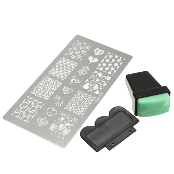 3 In 1 Set Nail Art Stamp Scraper Kit Scraping Knife Printing Template