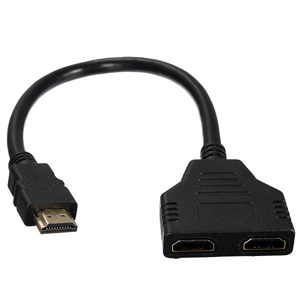 HDMI Male to 2 HDMI Female 1 in 2 out Splitter Adapter Connector Cable