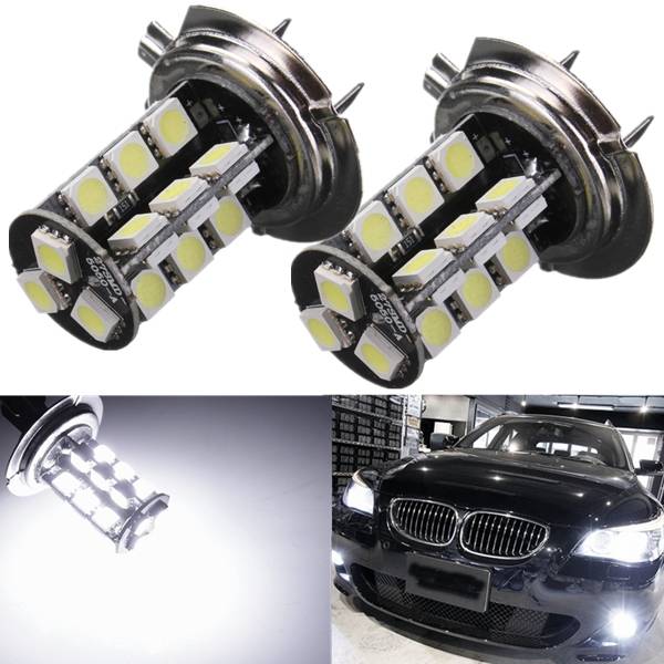 2 x H7 CANBUS Error Free 27 SMD 5050 LED Bright White Fog Head Lights