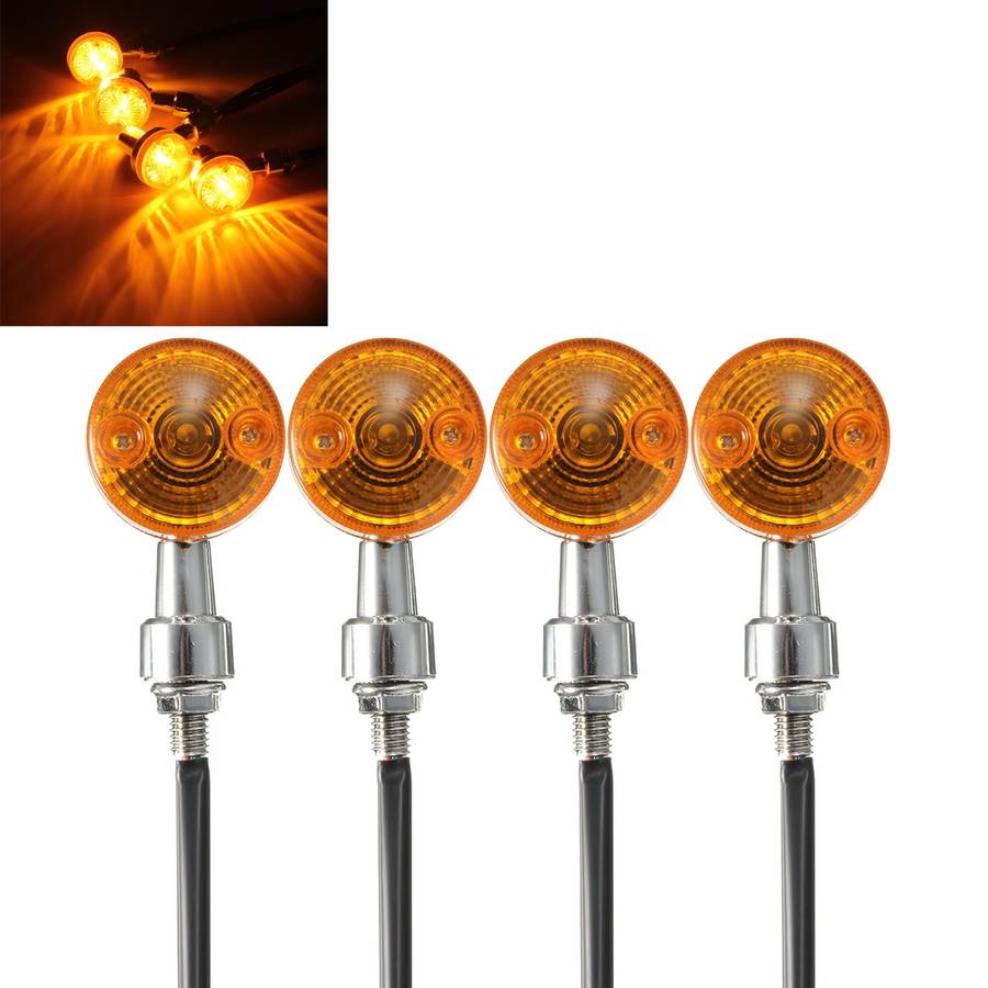4pcs 12V Motorcycle Turn Brake Signal Light Bulb Lamp Amber Indicators