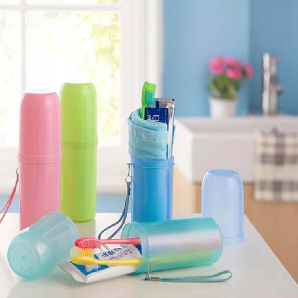4 Candy Colors Portable Travel Toothbrush Cup Toothpaste Holder