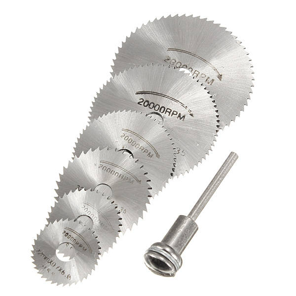 6pcs HSS Circular Saw Blade Cutting Discs Wheel Set For Rotary Tool