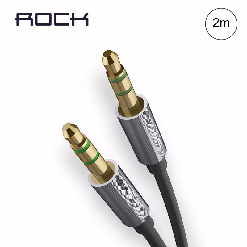 Original Rock 2m 3.5mm Aux Cable Gold Plated Audio Cable Extended Version For i