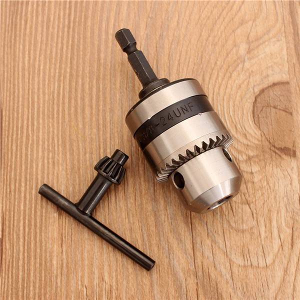 10mm Metal Stable Keyed Drill Chuck 1/4 Inch Hex Shank Connecting Chuck Mini Dr