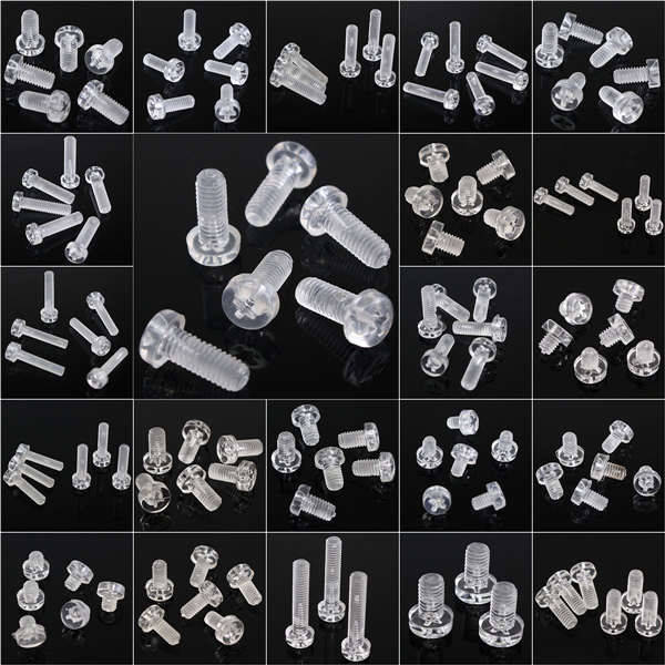 M3 to M6 PC Transparent  Screws Nylon Screws Plastic Screws Nuts