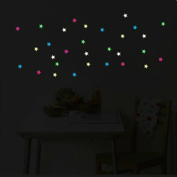 28PCS Colorful Star Fluorescence Wall Stickers