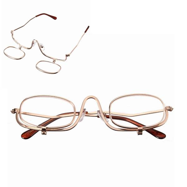 Magnifying Makeup Reading Glasses Eye Spectacles Flip Down Lens Folding Cosmeti