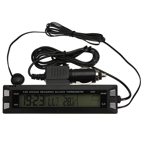 Car Digital LCD Display Clock Thermometer Temperature Hygrometer