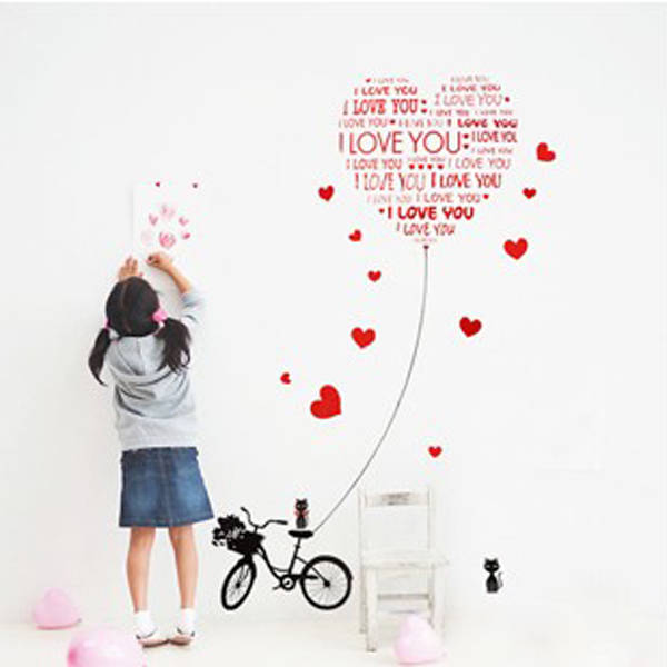 Creative Love Cat Wall Sticker Home Decoration Decal Love Sticker