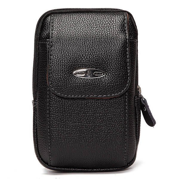 6inch Mobile Phone Waist Bag Leather Belt Business Waist Bag