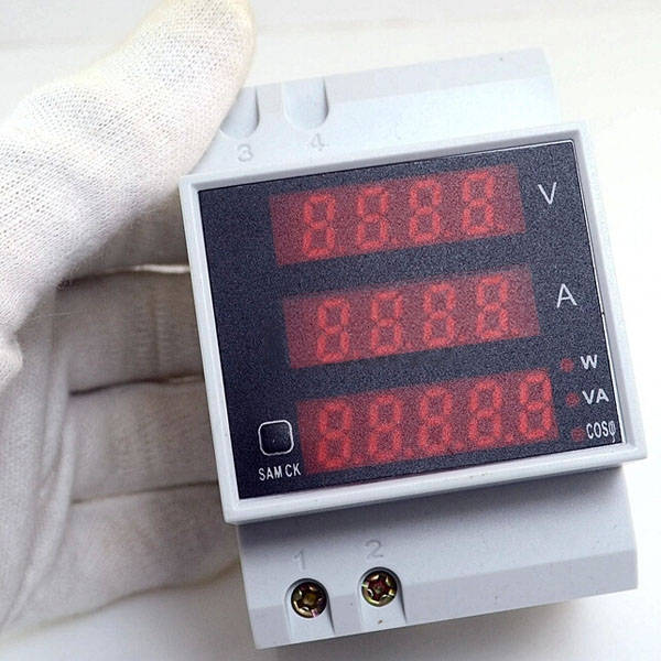 Din Rail LED AC Voltmeter Ammeter Multifunction Digital Meter