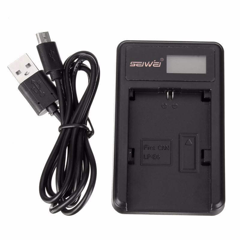 LP-E6 Li-ion Battery Charger With Charging Indicator For CANON Video Digital Ca
