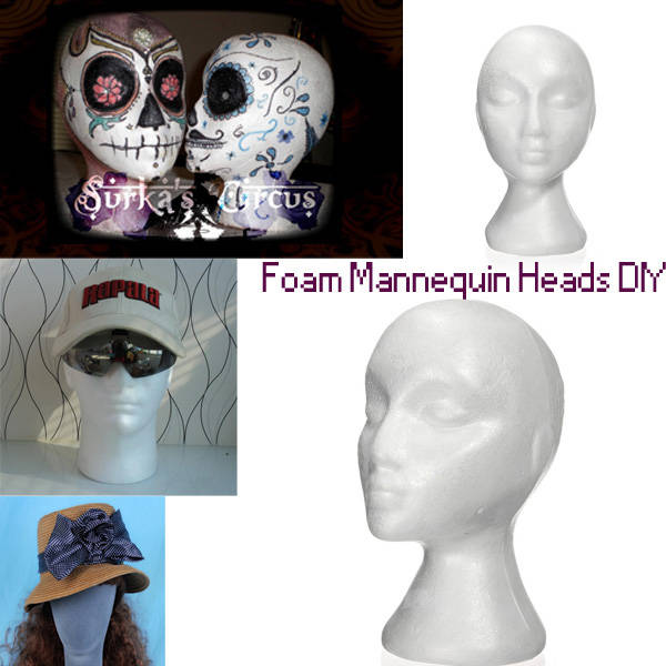 Styrofoam Bald Mannequin Head Stand Foam Manikin Head