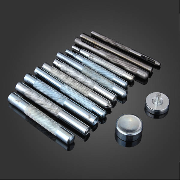 14pcs Die Snap Button Punch Rivet Dock Setter Kit Leather Craft Tool