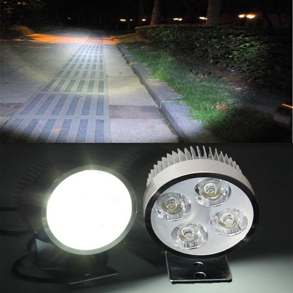 12V 1000LM 6500K White Universal Motorcycle LED Front Spot Light Headlight Lamp