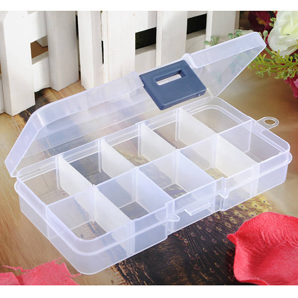 Empty Storage Case Box 10 Cells For Nail Art Tips Gems