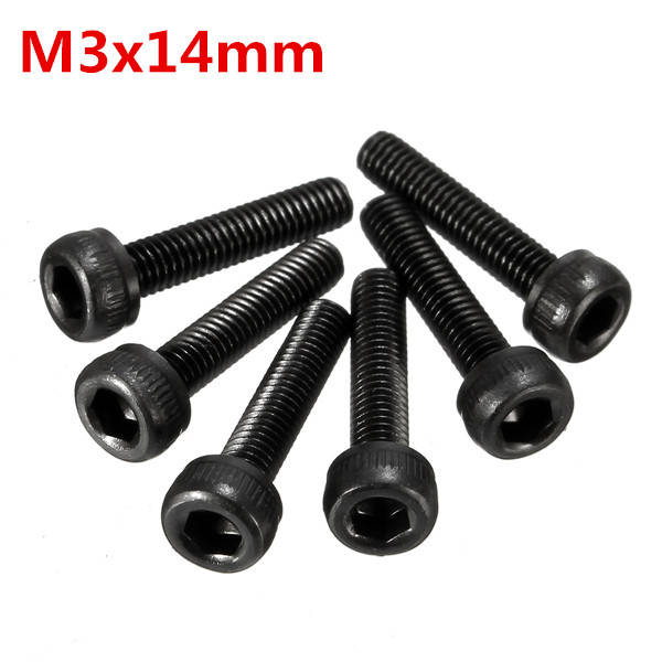 25/50/100pcs Metric Thread M3x14mm Hexagon Socket Cap Head Steel Screw Bolt