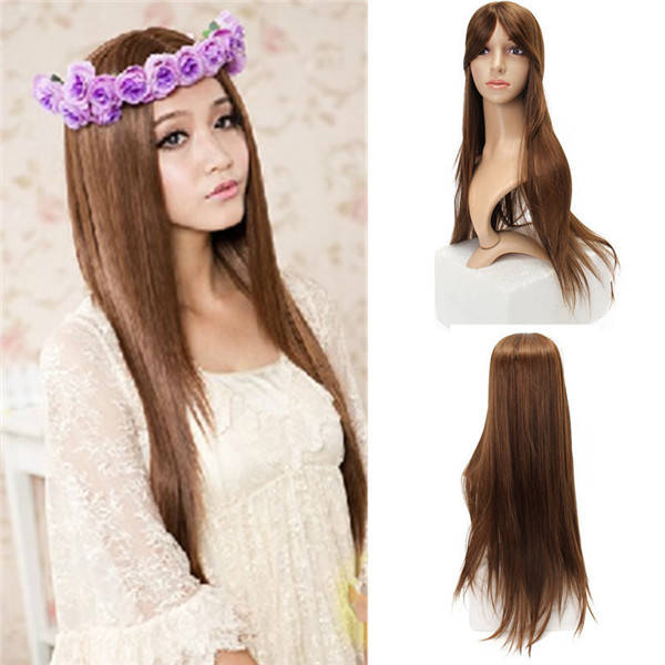 Long Straight Heat Resisitant Fiber Synthetic Wig Cosplay Wigs Full Hair Women