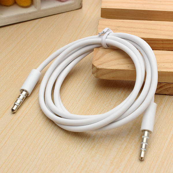 4 Pole 1m 3.5mm Male Record Car Aux Audio Cord Headphone Connect Cable