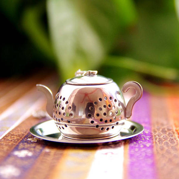 Stainless Steel Teapot Shape Tea Leaf Infuser Spice Loose Strainer Herbal Filter