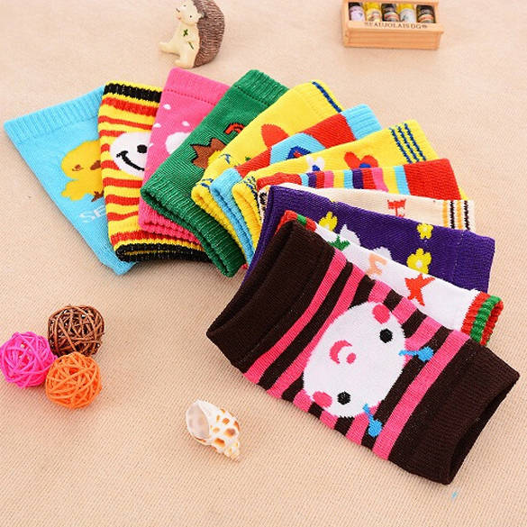 5Pairs of Baby Infant Safety Crawling Short Knee Socks Cartoon Pads Leg Protect