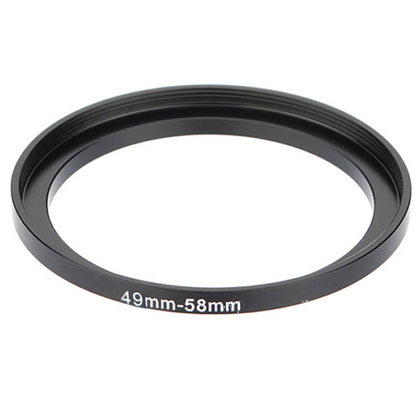 Black 49mm To 58mm Metal Step Up Lens Filter Ring Stepping Adapter
