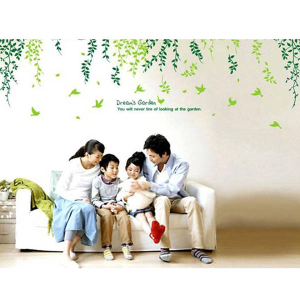 Green Tree Wall Paster House Garden Removable Background Wall Sticker