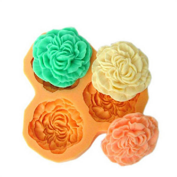 3D Silicone 3 Rose Flowers Fondant Cake Chocolate Mold Mould DIY Cake Decoration