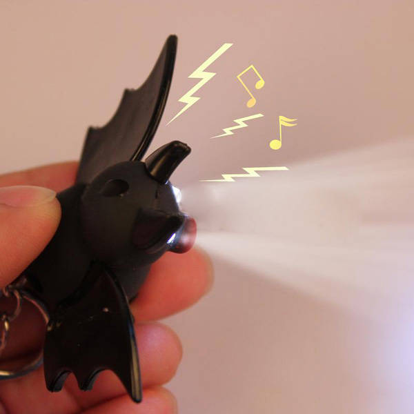 Luminous Sound Cartoon Plastic Bat Toy Pendant LED Key Chain