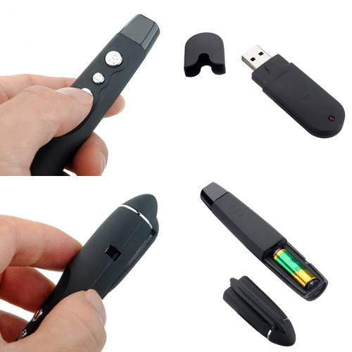 2 in 1 Red Laser Pointer Teach Pen USB Wireless Remote