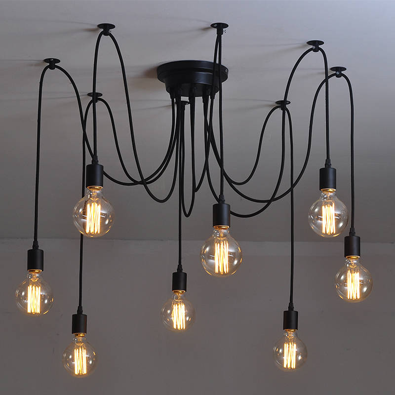 8 Lights Edison Retro Spider Pendant Light Lighting AC 110-240V