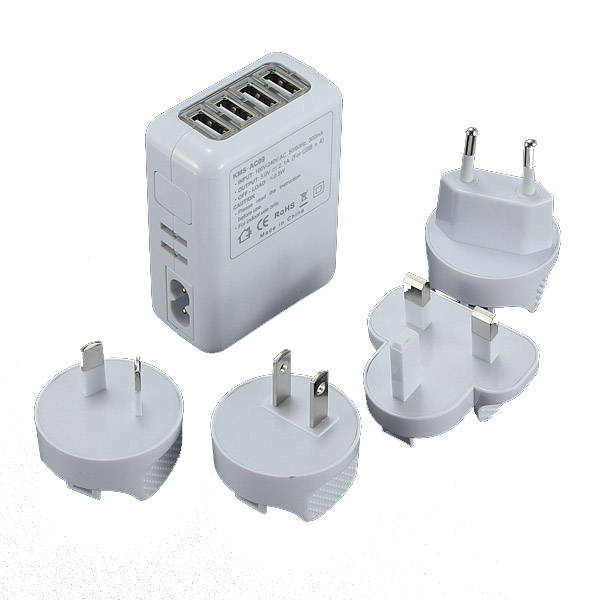 Travel 4 USB Port Wall Charger Adapter For Phone MP3 MP4 USB Device AU