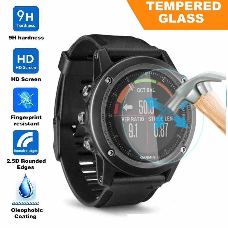 9H 2.5D Tempered Glass Screen Protector Film Cover For Garmin Fenix 3