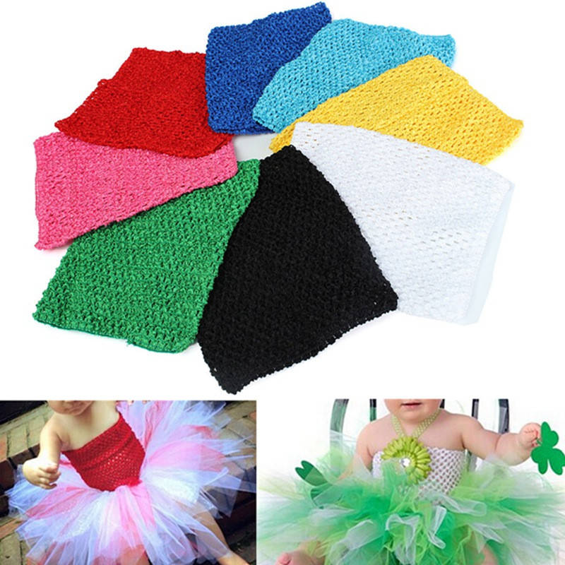 9 inch Children Girls Crochet Tube Top Elastic Waistband Head Hairband DIY Girl